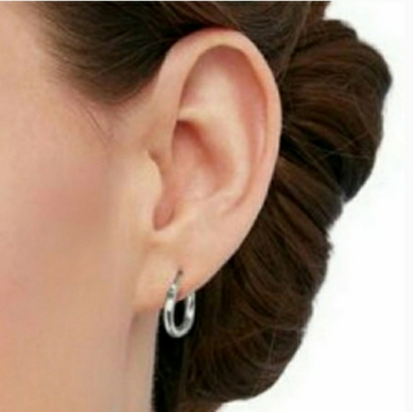 NWOT Tiny Gold 10mm Mini Hoop Earrings - Picture 7 of 7